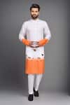 Buy_Arihant Rai Sinha_White Muslin Embroidery, Sequins Ombre Animal Motif Kurta And Pant Set _at_Aza_Fashions