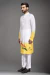 Buy_Arihant Rai Sinha_White Muslin Embroidery Ombre Deer Motif Kurta Set _Online_at_Aza_Fashions