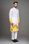 Shop_Arihant Rai Sinha_White Muslin Embroidery Ombre Deer Motif Kurta Set _Online_at_Aza_Fashions
