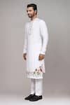 Shop_Arihant Rai Sinha_White Muslin, Cotton Embroidery Kurta And Pant Set _Online_at_Aza_Fashions