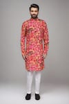 Shop_Arihant Rai Sinha_Pink Muslin Sequins, Zari Digital Print And Work Kurta Set 