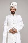Buy Arihant Rai Sinha White Cotton, Silk Stones, Beads Cutdana Work Sherwani Set With Dupatta Buy_Arihant Rai Sinha_White Cotton, Silk Stones, Beads Cutdana Work Sherwani Set With Dupatta