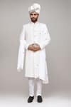 Buy Arihant Rai Sinha White Cotton, Silk Stones, Beads Cutdana Work Sherwani Set With Dupatta at Aza Fashions Buy_Arihant Rai Sinha_White Cotton, Silk Stones, Beads Cutdana Work Sherwani Set With Dupatta _at_Aza_Fashions