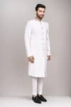 Shop Arihant Rai Sinha Off White Embroidery, Studs Sherwani And Pant Set Online at Aza Fashions Shop_Arihant Rai Sinha_Off White Embroidery, Studs Sherwani And Pant Set _Online_at_Aza_Fashions