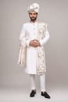 Arihant Rai Sinha Off White Embroidery, Studs Sherwani And Pant Set at Aza Fashions Arihant Rai Sinha_Off White Embroidery, Studs Sherwani And Pant Set _at_Aza_Fashions