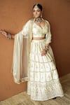 Gulabo Jaipur_Off White Chanderi Embroidery, Metallic Thread Mashoor Lehenga Set _at_Aza_Fashions