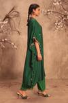 Buy_Label Niti Bothra_Green Silk Gota Patti, Embroidery V-neck Kaftan And Pant Set _Online_at_Aza_Fashions