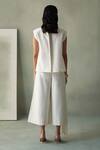 Shop_Febo6_Off White Chanderi Embroidery Round Neck Abstract Line Top And Culottes Set _at_Aza_Fashions