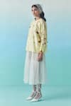 Shop Febo6 Yellow Silk Embroidery, Sequins Round , Button-down Thread And Blouse Online at Aza Fashions Shop_Febo6_Yellow Silk Embroidery, Sequins Round , Button-down Thread And Blouse _Online_at_Aza_Fashions