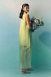 Buy_Febo6_Green Silk Organza Round Neck Sleeveless Overlay Midi Dress _Online_at_Aza_Fashions