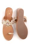 Shop_Sole Mates by Palak_Beige Stones, Pearls, Crystals Gulabri Embellished Wedges _at_Aza_Fashions