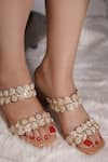 Buy_Sole Mates by Palak_Gold Embroidery, Sequins, Pearls Aria Floral Block Heels _at_Aza_Fashions