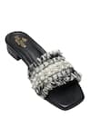 Buy_Sole Mates by Palak_Black Crystals, Pearls, Fringe Boho Chic Flats _Online_at_Aza_Fashions