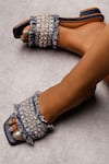 Buy_Sole Mates by Palak_Blue Pearls, Crystals, Fringe, Embroidery Boho Chic Embellished Tasselled Flats _at_Aza_Fashions