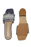 Shop_Sole Mates by Palak_Blue Pearls, Crystals, Fringe, Embroidery Boho Chic Embellished Tasselled Flats _at_Aza_Fashions