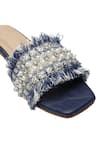 Shop_Sole Mates by Palak_Blue Pearls, Crystals, Fringe, Embroidery Boho Chic Embellished Tasselled Flats _Online_at_Aza_Fashions