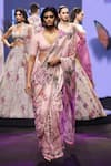 Buy_Mahima Mahajan_Lilac Georgette Sequins, Sofia Floral Print Pre-draped Saree And Blouse Set 