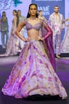Buy_Mahima Mahajan_Purple Silk Organza Sequins, Embroidery, Beads Layla Floral Print Lehenga Set  _at_Aza_Fashions