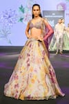 Mahima Mahajan Purple Silk Organza Sequins, Embroidery, Beads Layla Floral Print Lehenga Set at Aza Fashions Mahima Mahajan_Purple Silk Organza Sequins, Embroidery, Beads Layla Floral Print Lehenga Set _at_Aza_Fashions