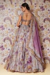 Shop Mahima Mahajan Purple Silk Organza Sequins, Embroidery, Beads Layla Floral Print Lehenga Set at Aza Fashions Shop_Mahima Mahajan_Purple Silk Organza Sequins, Embroidery, Beads Layla Floral Print Lehenga Set _at_Aza_Fashions