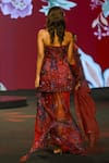 Buy_Mahima Mahajan_Red Silk Organza Sequins, Embroidery Bandeau Nazma Tunic And Draped Skirt Set 