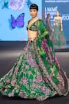 Buy_Mahima Mahajan_Green Silk Organza Sequins, Embroidery, Zari V-neck Zahida Floral Lehenga Set _Online_at_Aza_Fashions