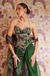 Buy Mahima Mahajan Green Silk Organza Beads, Sequins, Embroidery Kayra Corset And Draped Skirt Set Online at Aza Fashions Buy_Mahima Mahajan_Green Silk Organza Beads, Sequins, Embroidery Kayra Corset And Draped Skirt Set _Online_at_Aza_Fashions