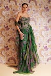 Shop Mahima Mahajan Green Silk Organza Beads, Sequins, Embroidery Kayra Corset And Draped Skirt Set Online at Aza Fashions Shop_Mahima Mahajan_Green Silk Organza Beads, Sequins, Embroidery Kayra Corset And Draped Skirt Set _Online_at_Aza_Fashions