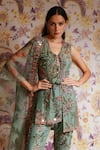 Mahima Mahajan_Green Silk Organza Embroidery, Sequins, Beads, Sania Floral Kurta Pant Set _Online_at_Aza_Fashions