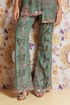 Buy_Mahima Mahajan_Green Silk Organza Embroidery, Sequins, Beads, Sania Floral Kurta Pant Set _Online_at_Aza_Fashions