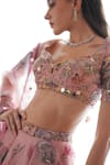 Buy_Mahima Mahajan_Lilac Silk Organza Sequins, Embroidery, Beads Samaira Floral Lehenga Set _Online_at_Aza_Fashions