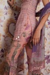 Shop_Mahima Mahajan_Pink Silk Organza Sequins, Beads, Embroidery, Isra Floral Print Kurta Set _Online_at_Aza_Fashions