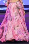 Shop_Mahima Mahajan_Pink Silk Organza Beads, Sequins V-neck Asma Floral Print Lehenga Set _Online_at_Aza_Fashions