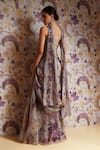 Shop Mahima Mahajan Lilac Silk Organza Sequins, Stones Ayah Floral Print Corset And Draped Skirt Set at Aza Fashions Shop_Mahima Mahajan_Lilac Silk Organza Sequins, Stones Ayah Floral Print Corset And Draped Skirt Set _at_Aza_Fashions
