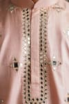 Thetaa_Pink Cotton, Silk, Shantoon Mirrors, Embroidery Kurta And Pant Set _Online_at_Aza_Fashions