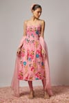 Buy Krishna Padia Pink Crepe, Lycra, Organza Embroidery, Sequins Square Floral Hand Anarkali Set at Aza Fashions Buy_Krishna Padia_Pink Crepe, Lycra, Organza Embroidery, Sequins Square Floral Hand Anarkali Set _at_Aza_Fashions