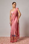 Buy Krishna Padia Pink Organza, Silk Embroidery, Sequins Floral Hand Pre-draped Saree With Blouse at Aza Fashions Buy_Krishna Padia_Pink Organza, Silk Embroidery, Sequins Floral Hand Pre-draped Saree With Blouse _at_Aza_Fashions