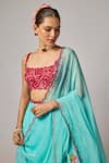 Krishna Padia Sky Blue Doriya, Organza Embroidery, Sequins, Pearls Floral Hand Lehenga Set Online at Aza Fashions Krishna Padia_Sky Blue Doriya, Organza Embroidery, Sequins, Pearls Floral Hand Lehenga Set _Online_at_Aza_Fashions