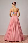 Shop_Krishna Padia_Pink Lurex, Georgette, Crepe, Organza Embroidery, Floral Hand Lehenga Set _at_Aza_Fashions