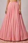 Shop_Krishna Padia_Pink Lurex, Georgette, Crepe, Organza Embroidery, Floral Hand Lehenga Set _Online_at_Aza_Fashions