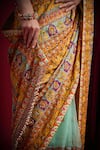 Shop_Aayushi Maniar_Yellow Organza, Tissue Shakuntala Printed Pre-draped Saree With Blouse _Online_at_Aza_Fashions