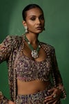 Buy Ridhima Bhasin Blue Chiffon, Organza Sequins, Beads, Seren Printed Jacket Sharara Set Online at Aza Fashions Buy_Ridhima Bhasin_Blue Chiffon, Organza Sequins, Beads, Seren Printed Jacket Sharara Set _Online_at_Aza_Fashions