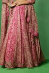Shop_Ridhima Bhasin_Pink Organza Embroidery, Beads, Zari Sweetheart Neck Alora Printed Lehenga Set _Online_at_Aza_Fashions
