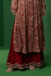 Buy_Ridhima Bhasin_Red Georgette, Chanderi Embroidery, Zari, Gota Arsia Printed Kurta Palazzo Set _Online_at_Aza_Fashions
