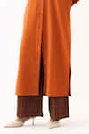 Buy_Three_Orange Mandarin Collar Flap Placket Tunic And Pant Set 