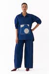 Buy Three Blue Denim Embroidery, Patchwork Collared Top Online at Aza Fashions Buy_Three_Blue Denim Embroidery, Patchwork Collared Top _Online_at_Aza_Fashions