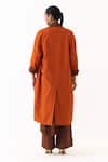 Shop_Three_Orange Melange Trench Overlay Jacket _at_Aza_Fashions