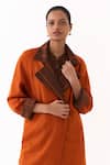 Three_Orange Melange Trench Overlay Jacket _at_Aza_Fashions