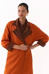 Buy_Three_Orange Melange Trench Overlay Jacket 