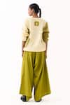 Shop_Three_Green Handloom Cotton Drop Crotch Pant _at_Aza_Fashions